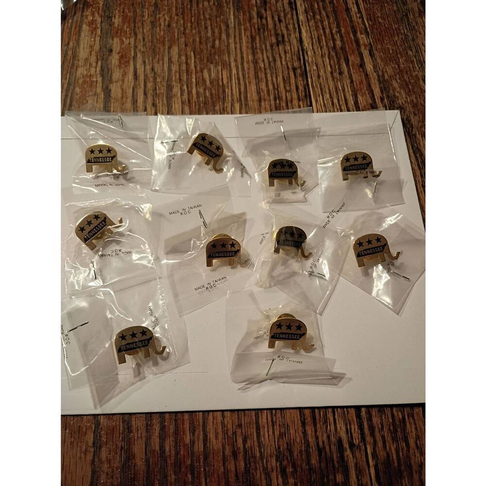 Tennessee State Republican Pin Lot Enamel Hat Lapel Pins Souvenir Lot of 10 NEW